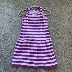 Hanna Andersson Purple White Striped Terry Cloth Beach Coverup Size 12